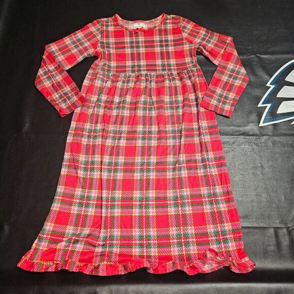 Hanna Andersson Girls‎ Red Green Plaid Nightgown 140 10 Christmas - Picture 1 of 4